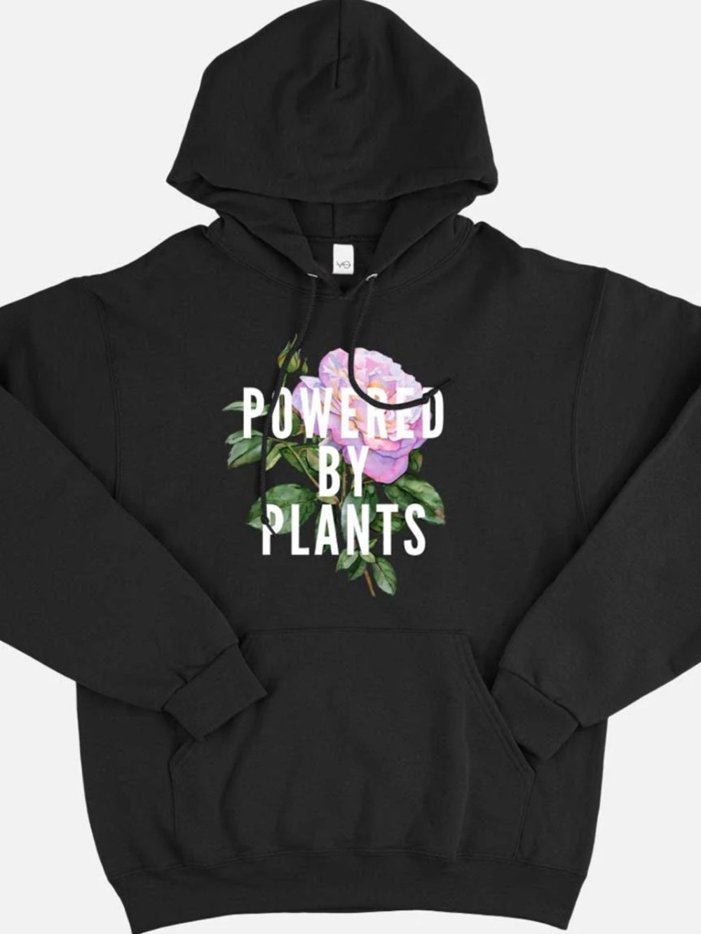 Powered By Plants Hoodie Vegan Outfitters Black Unisex Size S Graphic